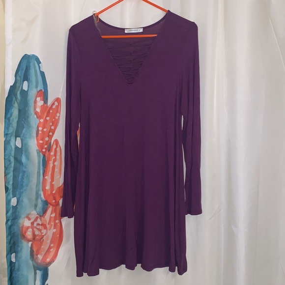 Purple long sleeve dress - Picture 1 of 3